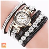 Women's Quartz Bracelet Watch with Rhinestones