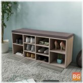 Oak Bench with 10 compartments - Shoe Bench