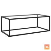 Black Tea Table with Glass Top 39.4