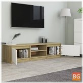 TV Cabinet - White and Sonoma Oak 55.1