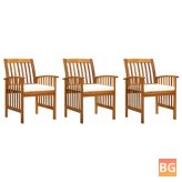 Dining Chairs Set with Cushions - Solid Acacia Wood