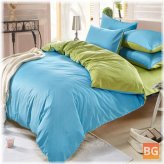 Duvet Cover Set in Sky Blue and Green