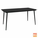 Black Garden Dining Table with 59.1