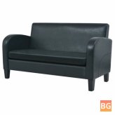 Sofia Leather Sofa - Black