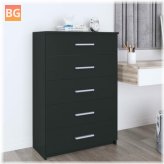 Chipboard Black Chest of Drawers