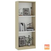 Book Cabinet - White and Sonoma Oak