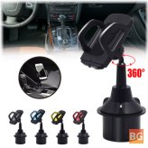 360 Car Phone Mount Cup Holder for 5-9.5cm Width Phones