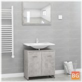 Bathroom Furniture Set in Gray Chipboard