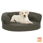 Dog Bed - ergonomic linen look 60x42 cm dark gray