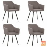 4-Piece Dining Chairs in Taupe Fabric