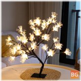 LED Table Lamp with Cherry Blossom Tree Pattern