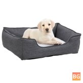 Dog Bed Linens - 85.5x70x23 cm - Fleece Gray and White