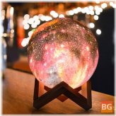 3D Printing Moon Lamp - Space LED Night Light Remote Control