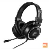 Yoro V5 RGB Gaming Headphones - 50mm Unit - Super Bass Stereo with Microphone Over Ear Headphones
