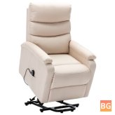 Cream Recliner with Stand