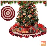 2020 Christmas Tree Skirts - Red Cake Lace Carpet Round Linen Apron