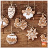 12Pcs Cartoon Animal Snowflake Biscuits Hanging Christmas Tree Ornament Handmade Decorations
