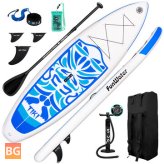 FunWater Inflatable SUP paddle board - EVA - Non-slip Stand Up Portable Surfboard - 12~15PSI - 150KG - Pulp Board - 320*84*15CM - With Backpack, Patch Bucket,Waterproof Phonecase, Air Pump ect
