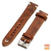 Vintage Leather Wristwatch Band with Stitching