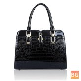Women Crocodile Pattern Tote Shoulder Bags - Patent Leather
