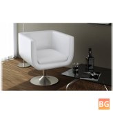 White Bar Stool with Artificial Leather