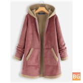 Hooded Zipper Coat with Pockets for Women