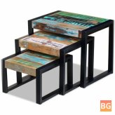 Three-Piece Nesting Tables - Solid Wood