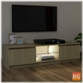 TV Cabinet with LED Lights - Sonoma Oak 47.2