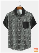 Short Sleeve T-Shirts with Men's Monochrome Paisley Print