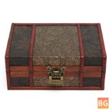 Flower Carved Wooden Jewelry Box