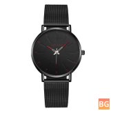 Steel Mesh Strap Watch with Classic Dial, Casual Style