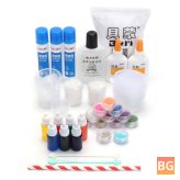 Slime Kit - Fluffy Crystal Borax Gliter Powder Glue