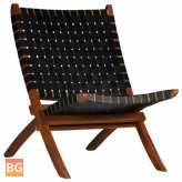 Black Folding Chair with White Stripes