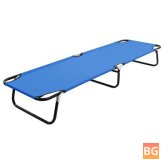 Steel Sun Lounger with Blue Fabric