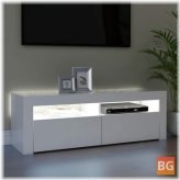 TV Cabinet with LED Lights - White 47.2