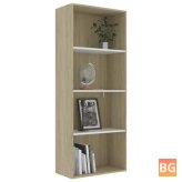 Book Cabinet in White and Oak with 23.6