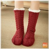 Warm Winter Outdoor Solid Color Socks for Women