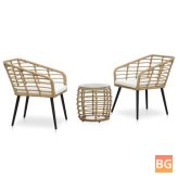 Bistro Set with Rattan and Oak Grain