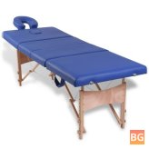 Wooden massage table with four parts