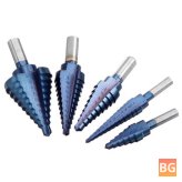 Drill Bits - 5 Pack - Blue - Nano Coating - Step Drill Bit Set - 1/8 Inch to 1-3/8 Inch - 50 Sizes