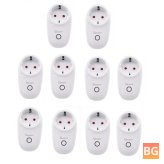10pcs Smart WIFI Socket with Voice Control Compatibility