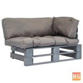 Gray Cushioned Pallet Wood Garden Bench