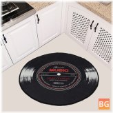 60-CM Retro Music CD Record Printed Soft Round Floor Mats for Carpet Rug