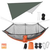 Hammock with mosquito net, awning and outdoor camping gear set for bearable 300kg