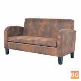 Brown faux suede Two-seater