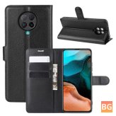 Poco F2 Pro Case - Litchi Pattern Magnetic Flip with Multiple Card Slots - Stand Shockproof PU Leather Full Body Protective Case