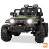 Kimbosmart R02B 12V Kids Ride On Cars Truck with Remote Control LED Lights and 3 Speed Spring Suspension