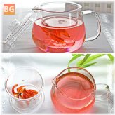 500ML Glass Flower Teapot with Heat-resistant Filter