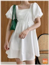 Short Sleeve Solid Princess Casual Dresses for Women