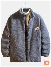 Zipper Front Fleece Warm Casual Jacket